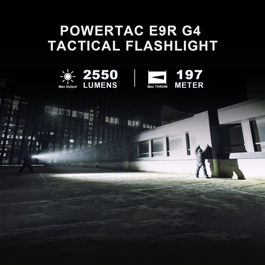 E9R GEN4 - 2,550 Lumen Tactical EDC Flashlight Powertac