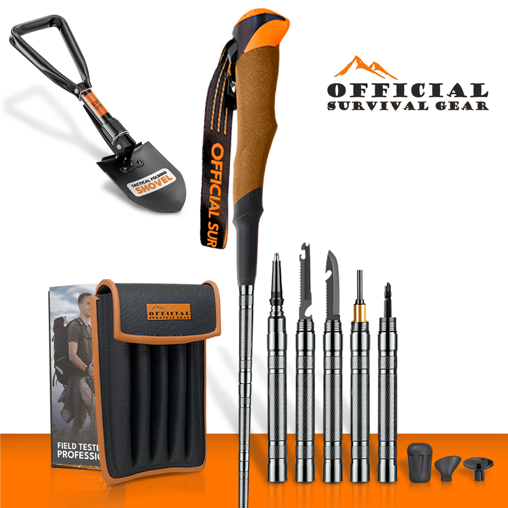 Hiking Duo Bundle — TrailGuard Stick + Tactical Folding Shovel