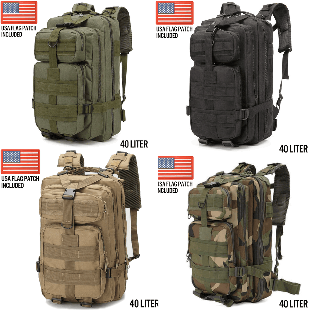 XGear 40L Tactical MOLLE Backpack Large Survival Bag