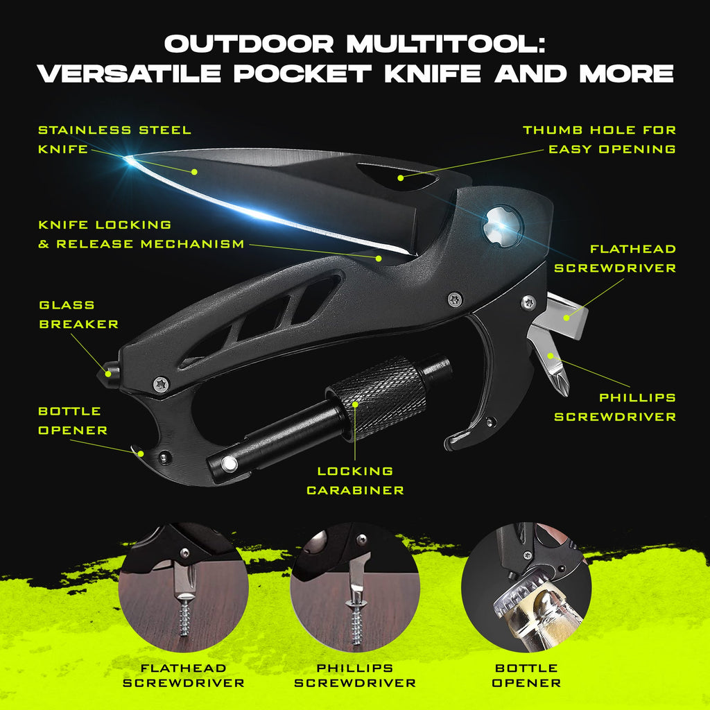 2-Pack Carabiner Knives — Clip-Access Multitool EDC