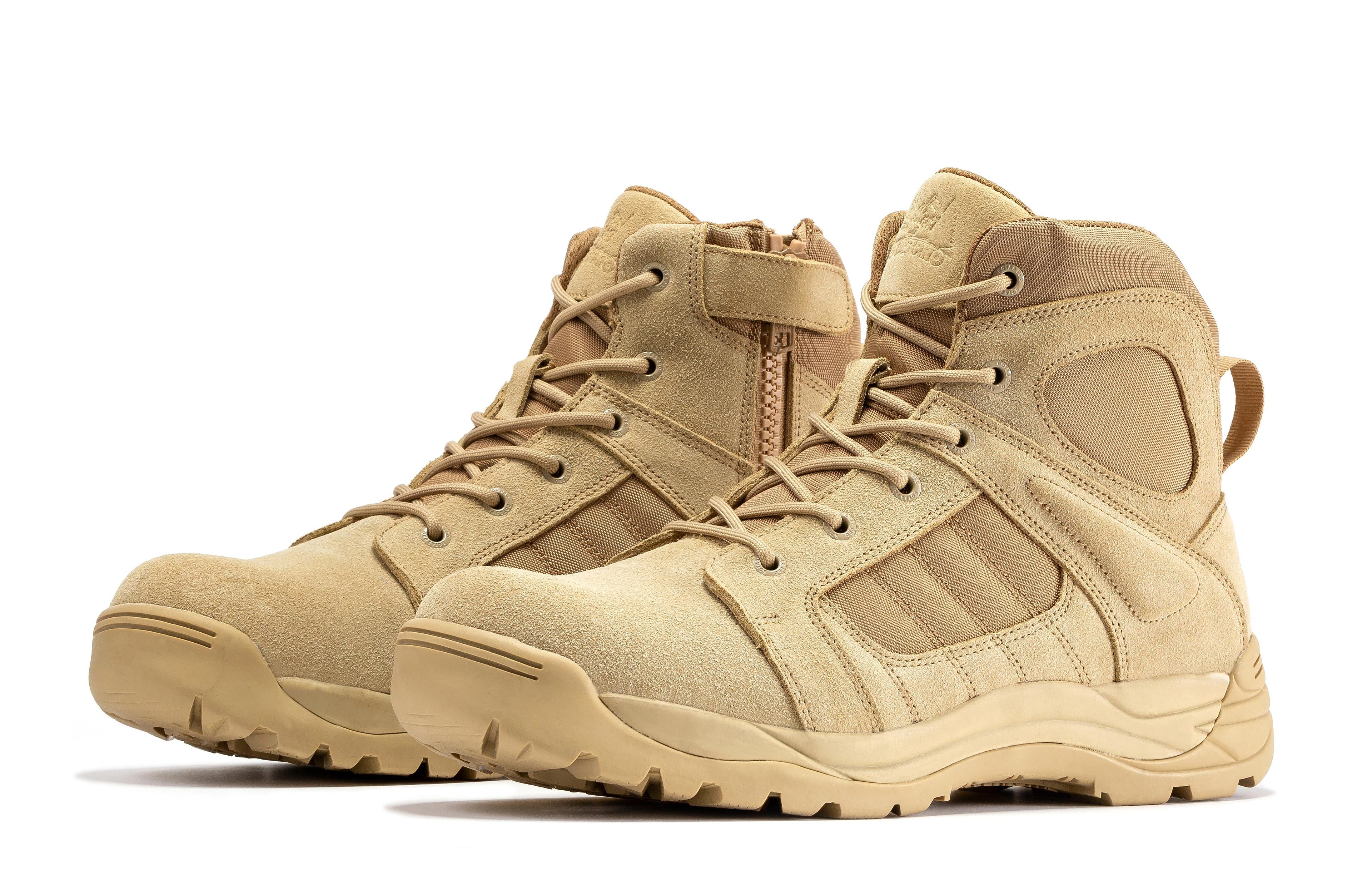 Botas Pro Sand Men's 6 inch Side Zipper Rubber Sole Tactical Boots BMP110 Rock Rooster Footwear Inc