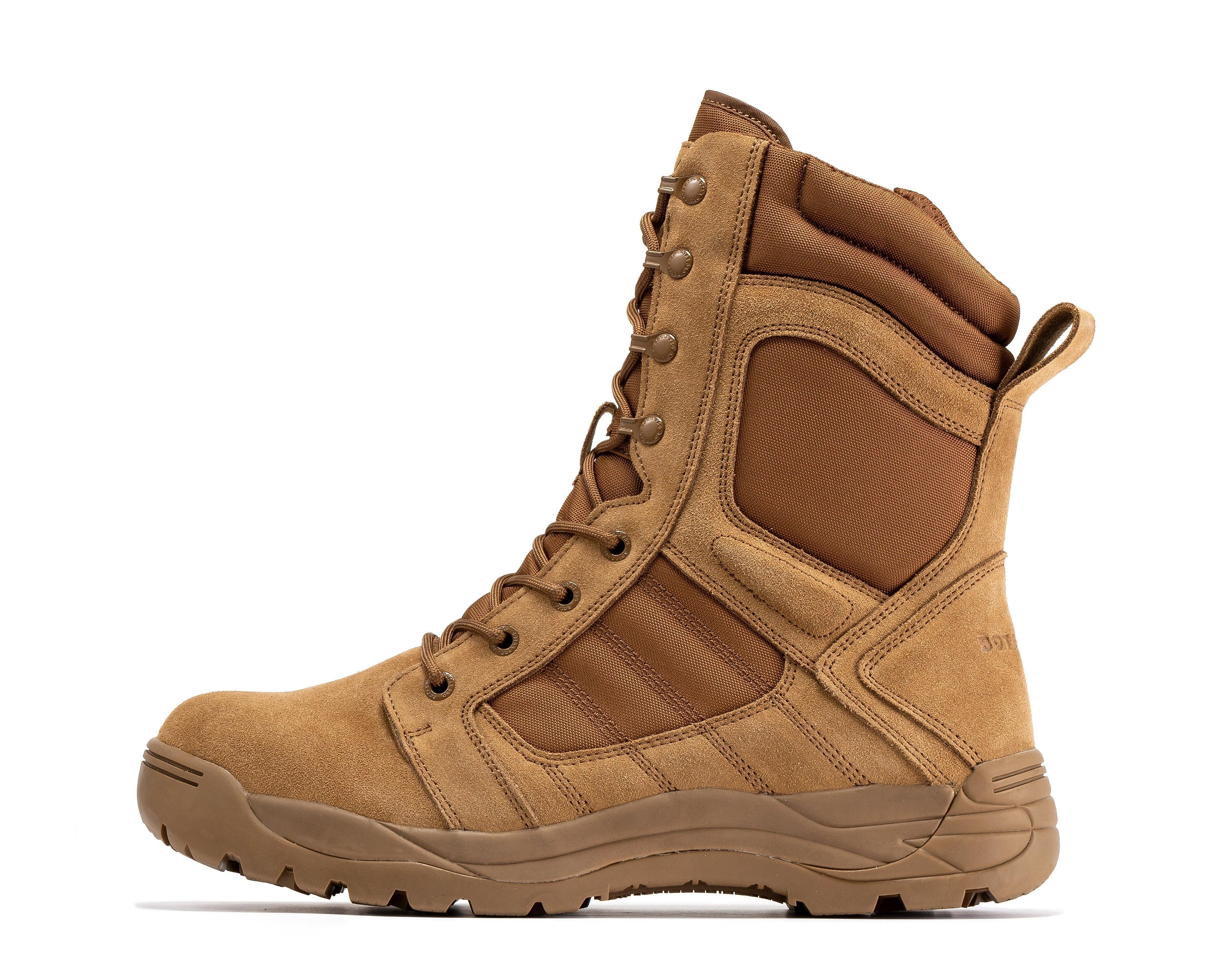 Botas Pro Coyote Men's 8 inch Side Zipper Rubber Sole Tactical Boots BMP110CT Rock Rooster Footwear Inc