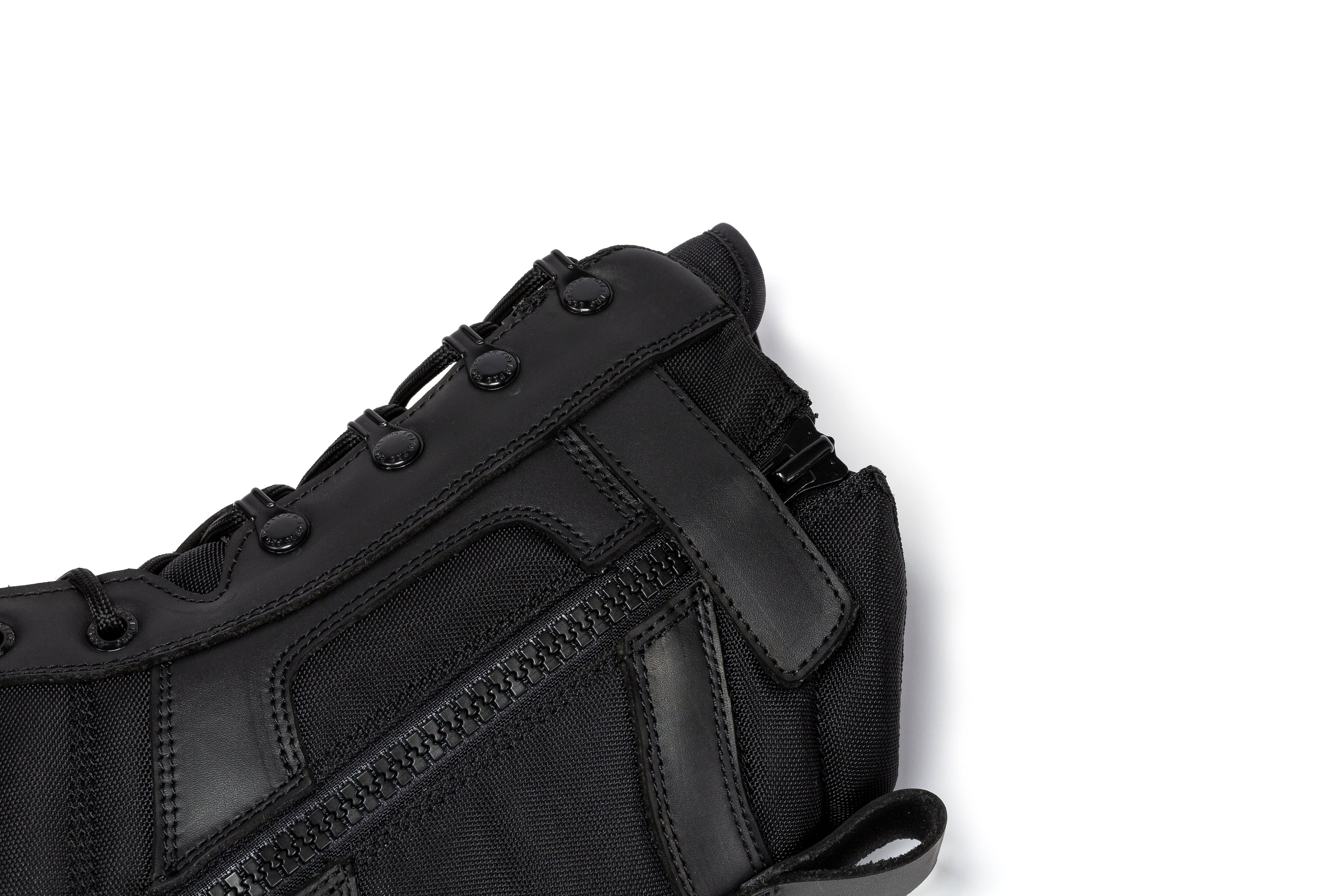 Botas Pro Black Men's 8 inch Side Zipper Rubber Sole Tactical Boots BMP110BK Rock Rooster Footwear Inc