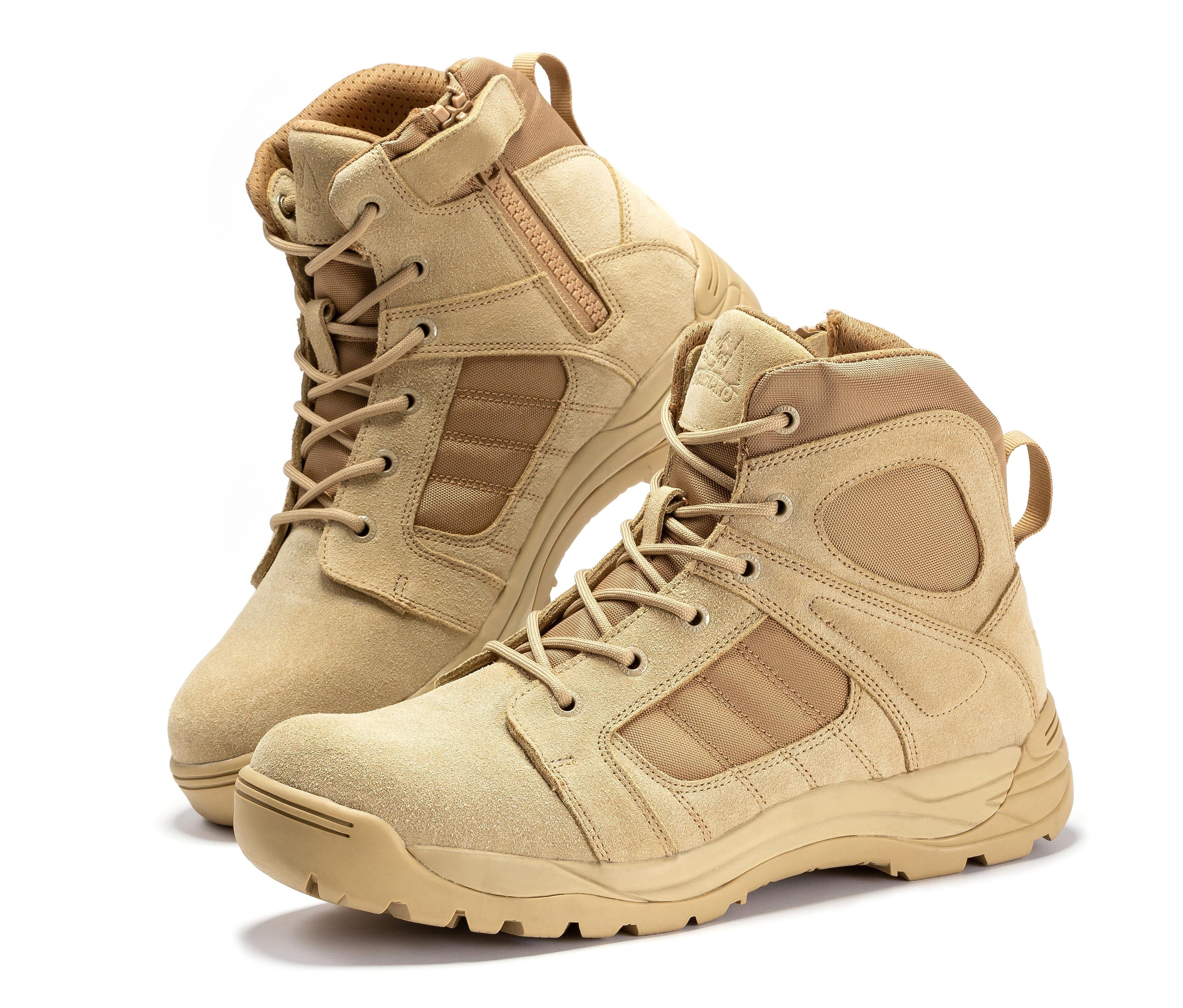 Botas Pro Sand Men's 6 inch Side Zipper Rubber Sole Tactical Boots BMP110 Rock Rooster Footwear Inc