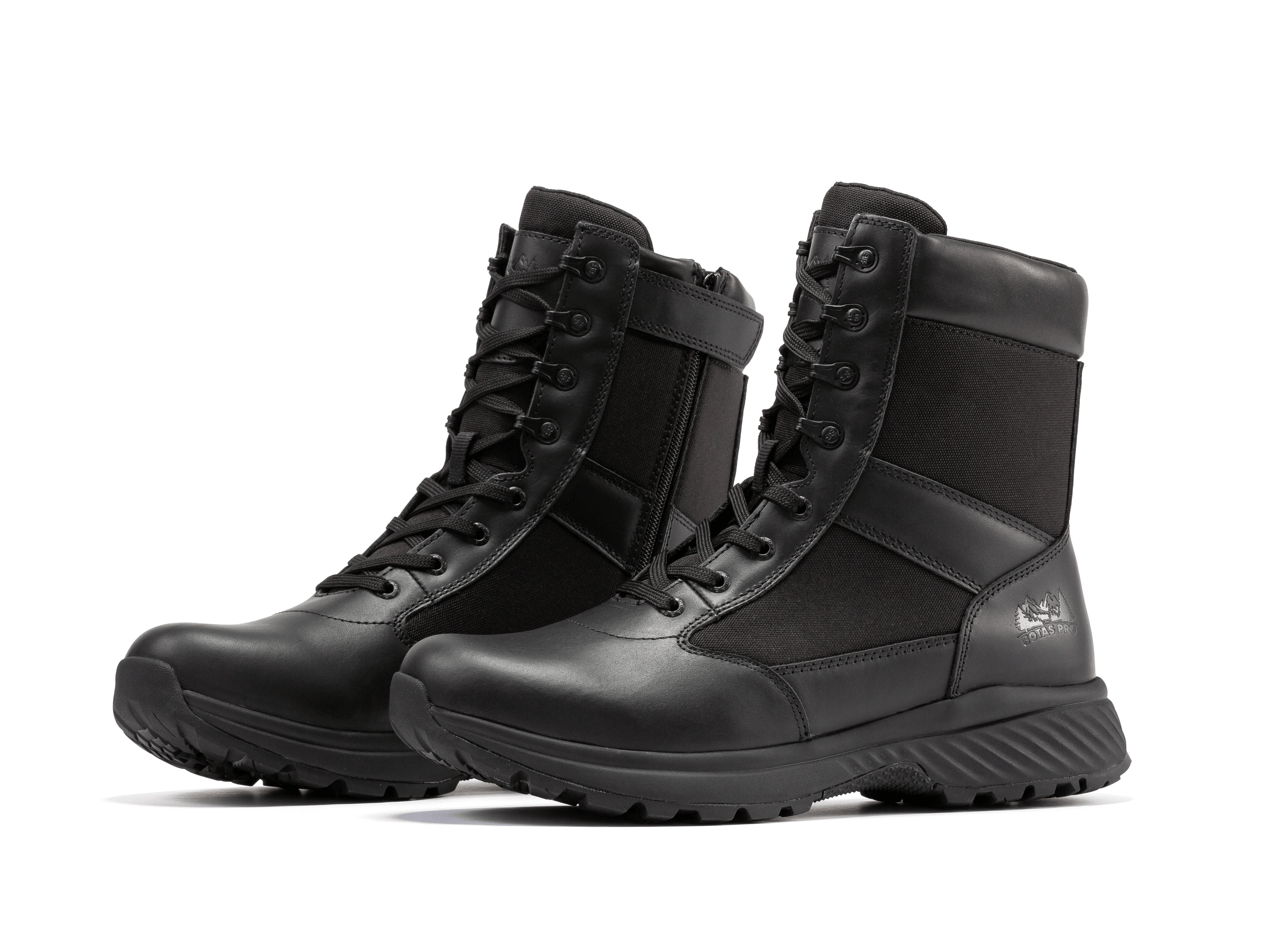 Botas Pro Black Men's 8 inch Side Zipper Military Tactical Boots BP703 Rock Rooster Footwear Inc