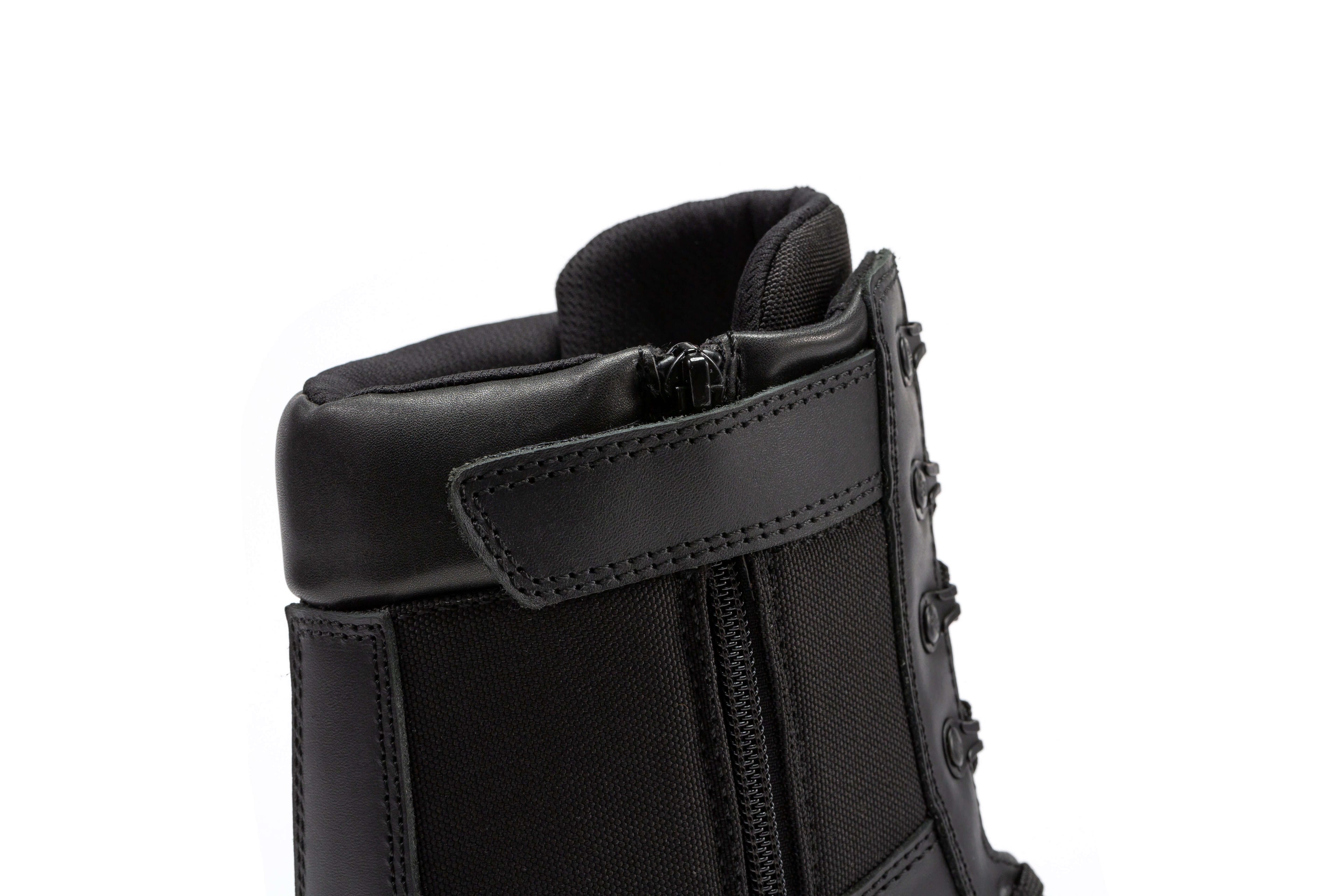 Botas Pro Black Men's 8 inch Side Zipper Military Tactical Boots BP703 Rock Rooster Footwear Inc