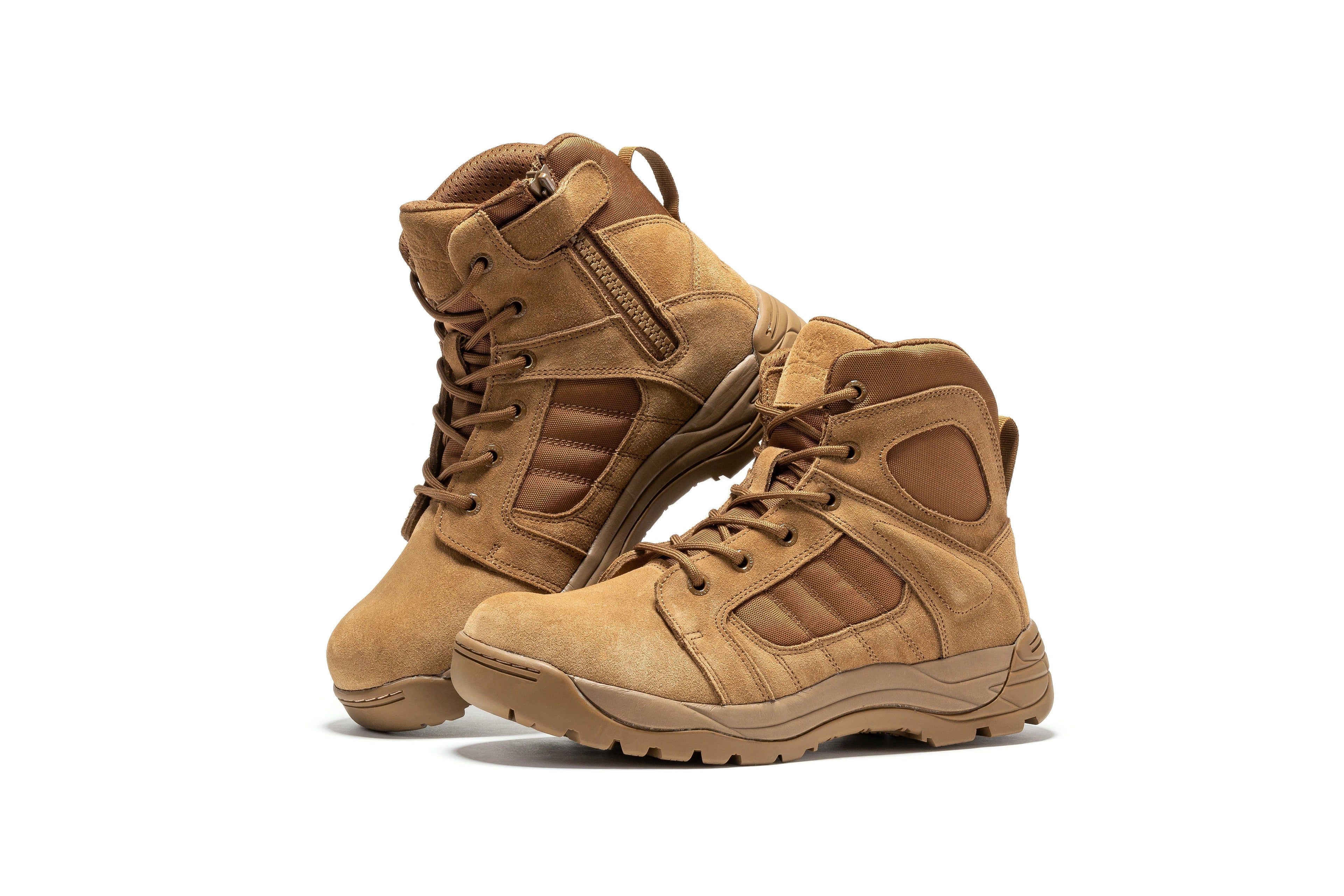 Botas Pro Coyote Men's 6 inch Side Zipper Rubber Sole Tactical Boots BMP111CT Rock Rooster Footwear Inc