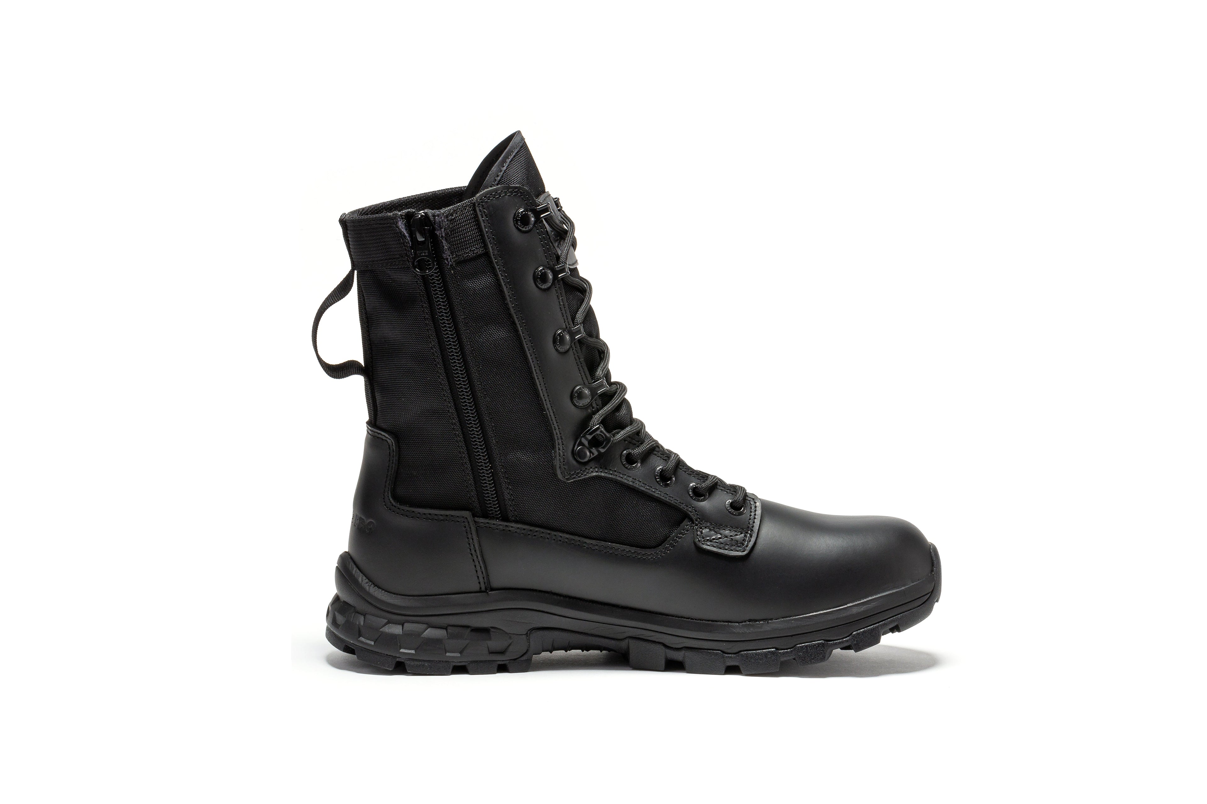 Botas Pro Black Men's 8 inch Side Zipper Military Tactical Boots BP401BK Rock Rooster Footwear Inc