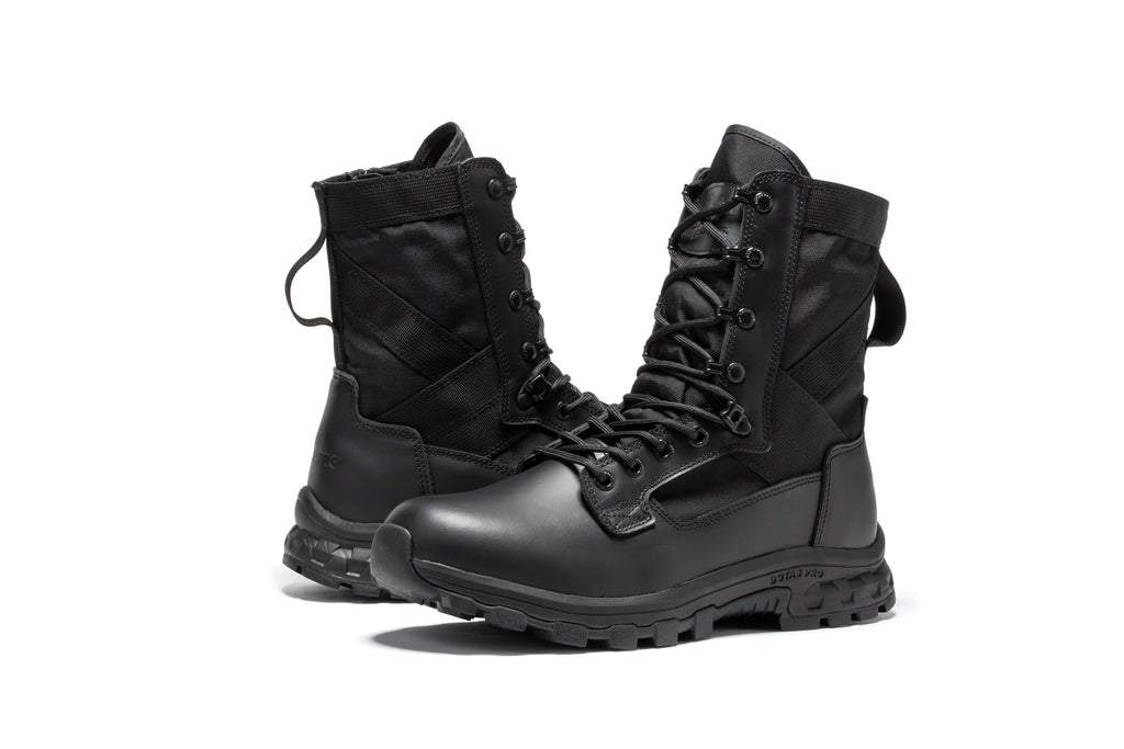 Botas Pro Black Men's 8 inch Side Zipper Military Tactical Boots BP401BK Rock Rooster Footwear Inc