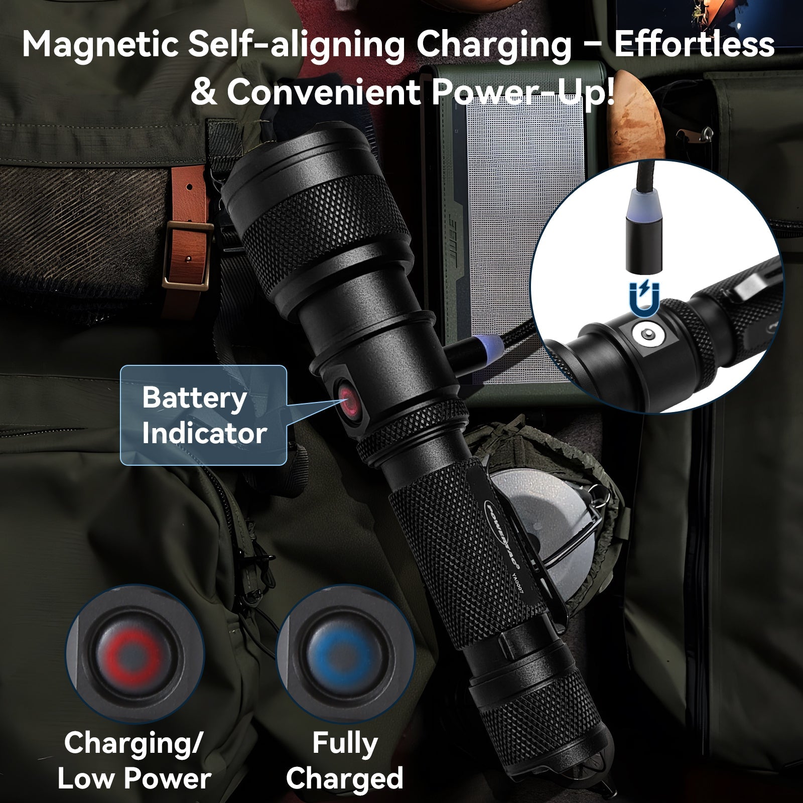 FlexBeam 1200LM Zoom Hunting Flashlight 700M Range