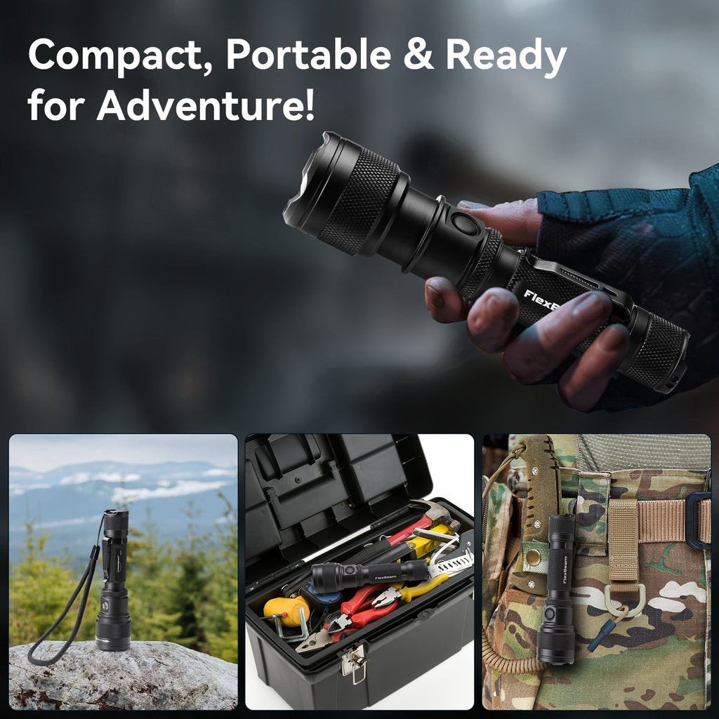 FlexBeam 1200LM Zoom Hunting Flashlight 700M Range