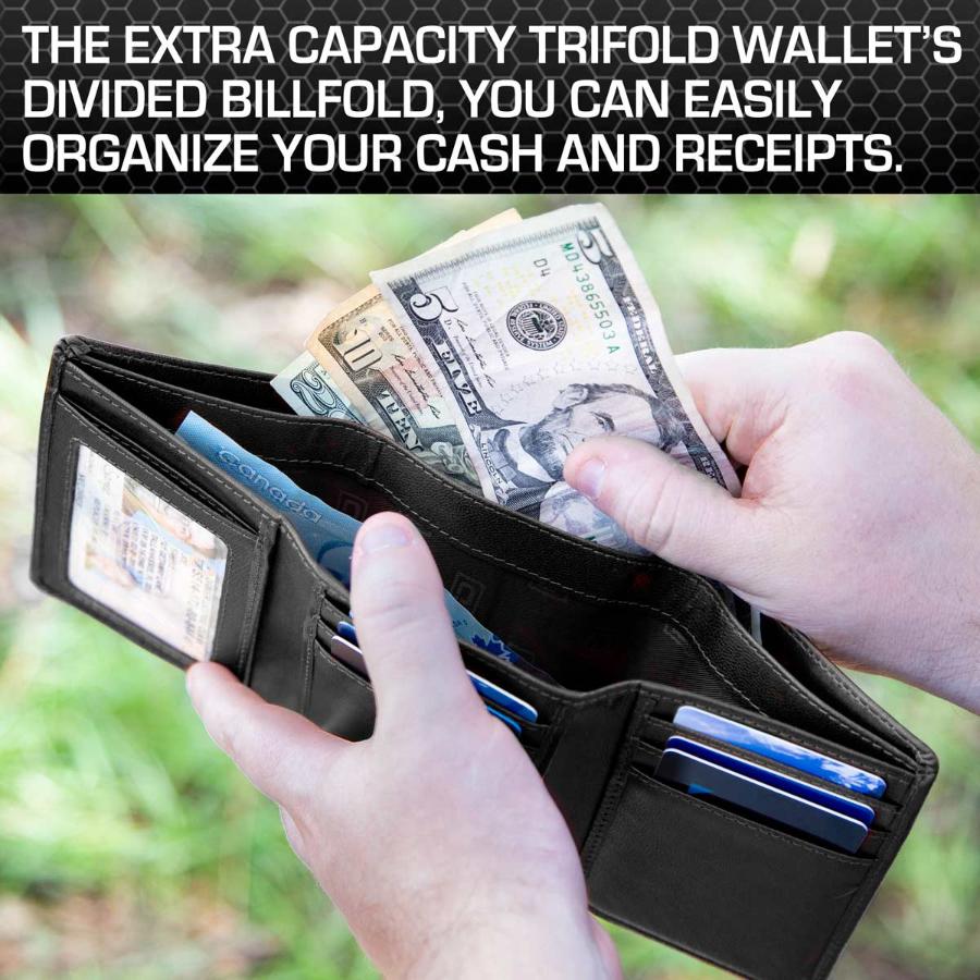 Men's RFID Trifold Wallet 7 Slot with ID Window