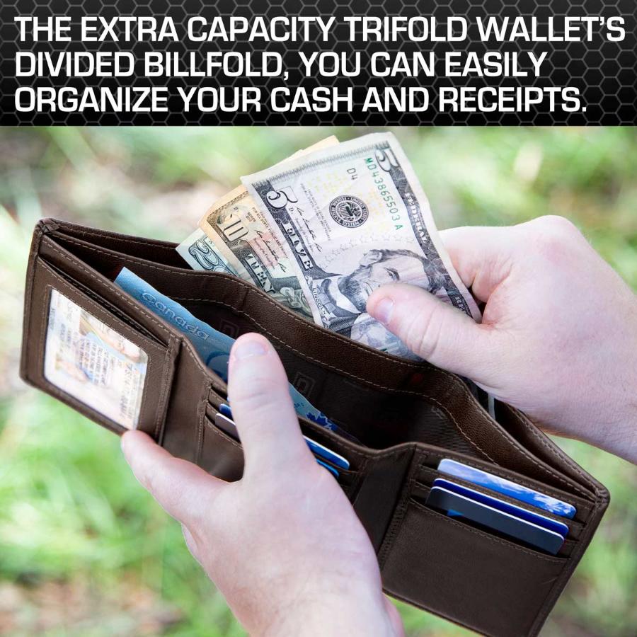 Men's RFID Trifold Wallet 7 Slot with ID Window