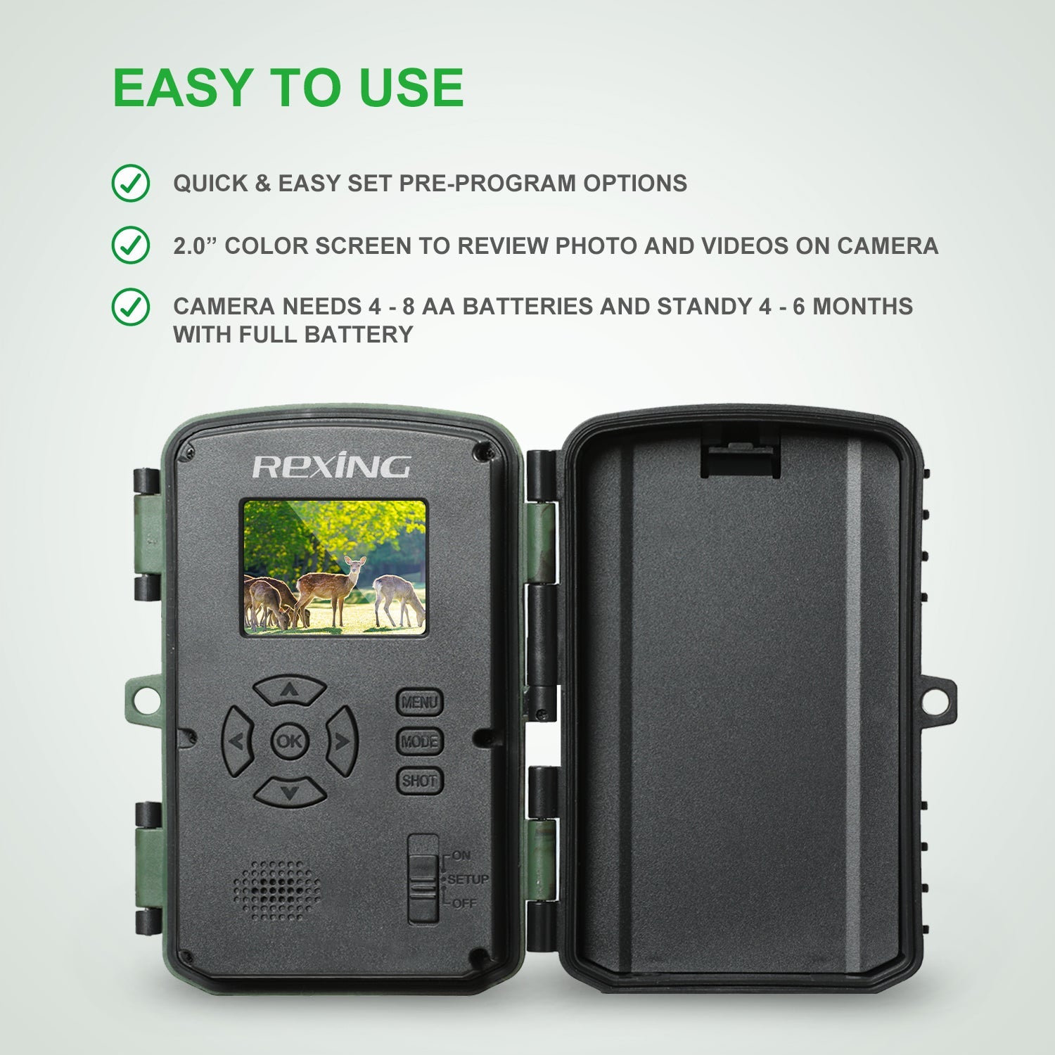 Rexing H1 Blackhawk Night Vision Trail Camera — Full HD 1080p