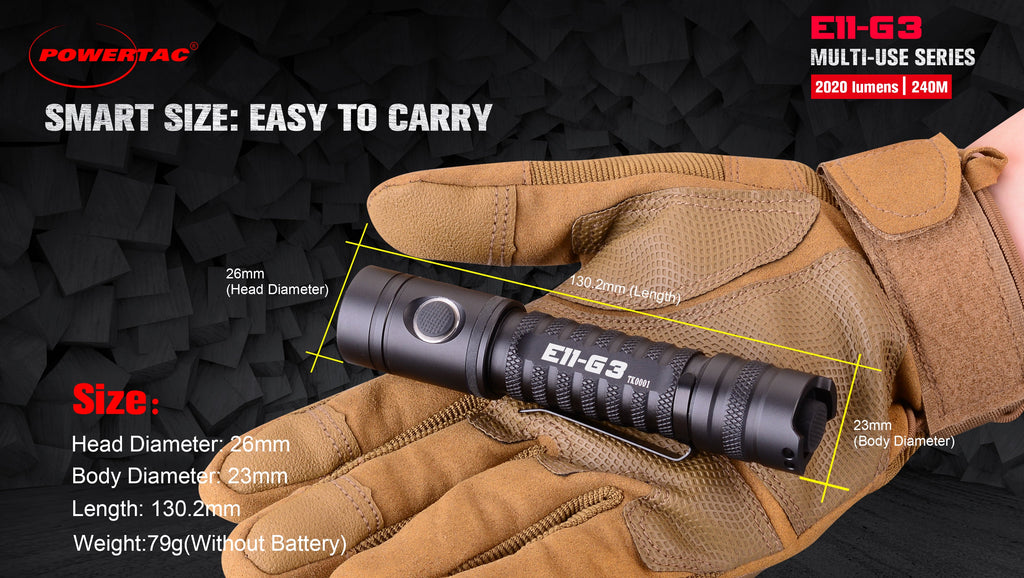 E11 Gen3 2020 Lumen Rechargeable EDC Flashlight