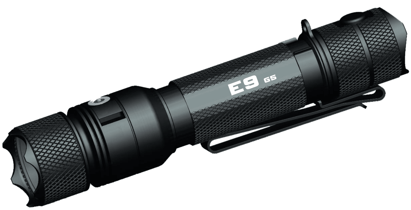 E9 GEN5 Long Throw- 3,000 Lumen  388 Meter  Tactical EDC Flashlight Powertac