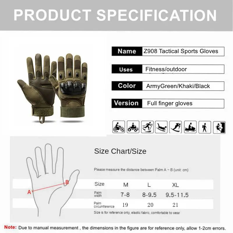 Tactical Sports Gloves Touch Design BikerZoneZ