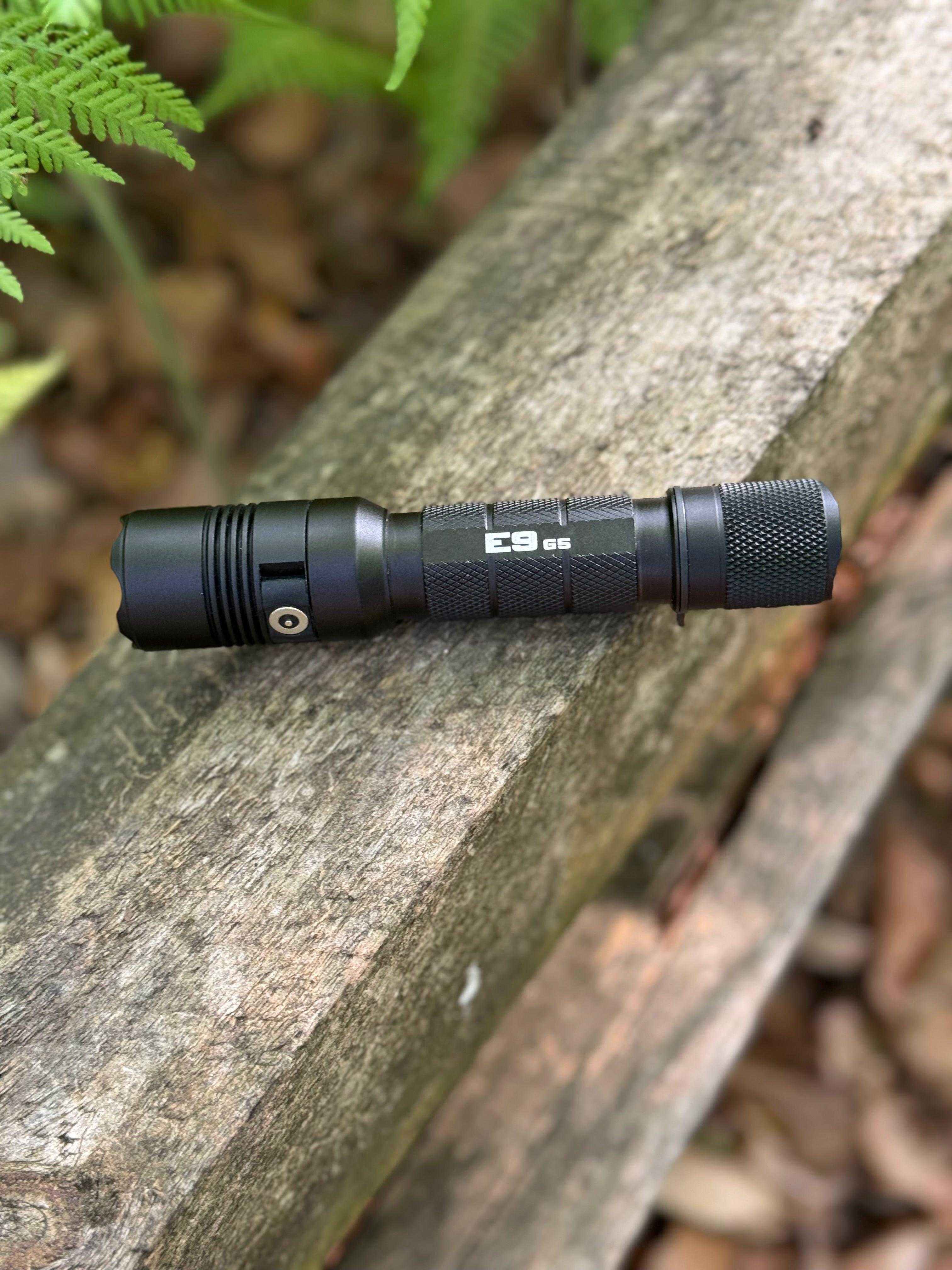 E9 GEN5 Long Throw- 3,000 Lumen  388 Meter  Tactical EDC Flashlight Powertac