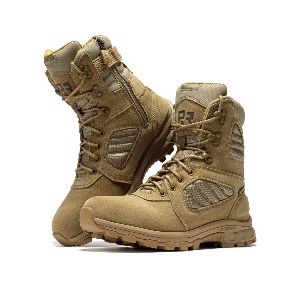 ROCKROOSTER Burano Coyote 8 inch Suede Leather Waterproof Tactical & Military Boots AB540 Rock Rooster Footwear Inc