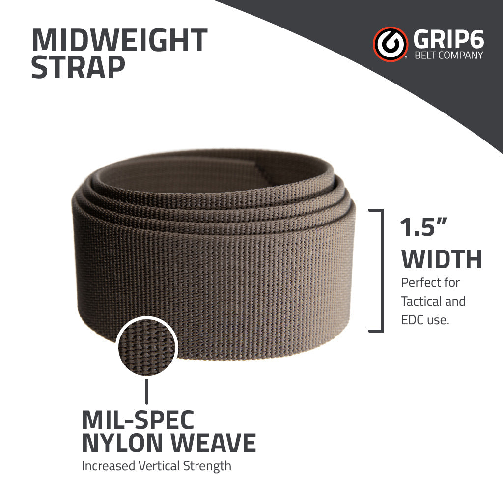 GRIP6 Buffalo Belt — Rugged EDC Web Belt with Buffalo Buckle