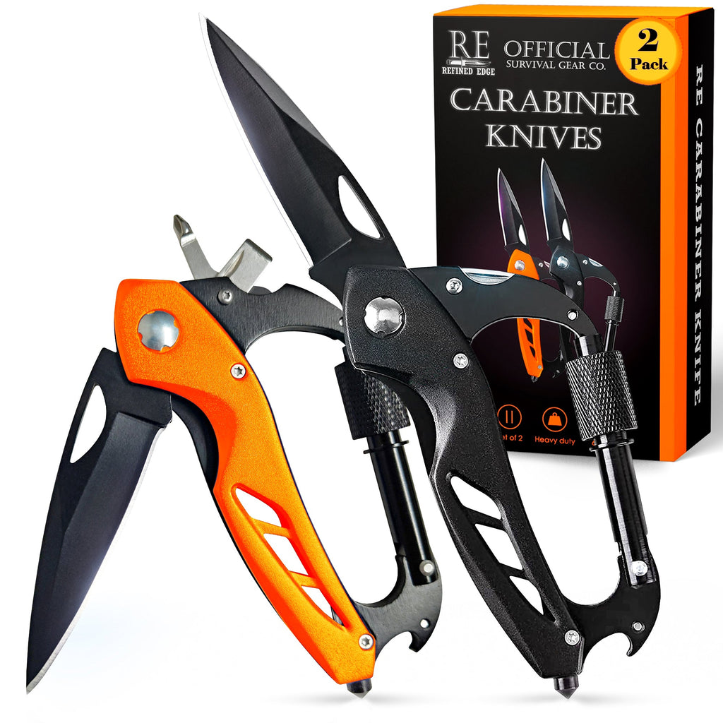 2-Pack Carabiner Knives — Clip-Access Multitool EDC