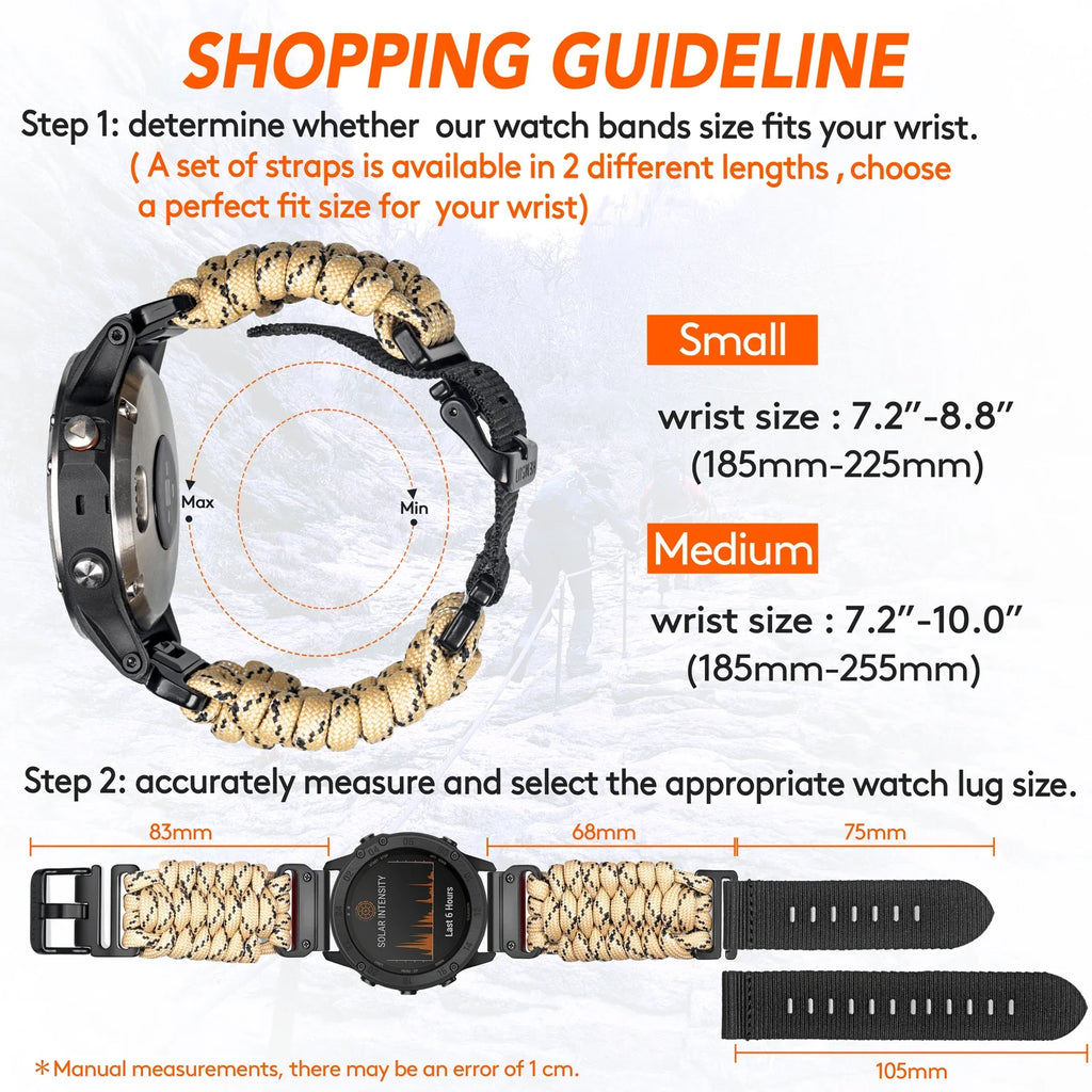 Garmin Paracord Tactical Watch Band