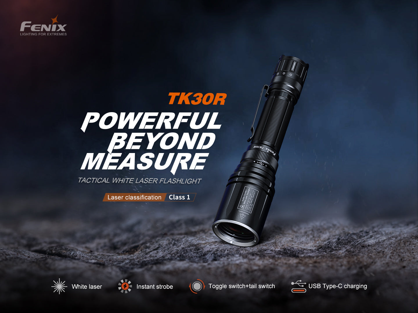 Fenix TK30R Tactical White Laser Rechargeable Flashlight Fenix Store