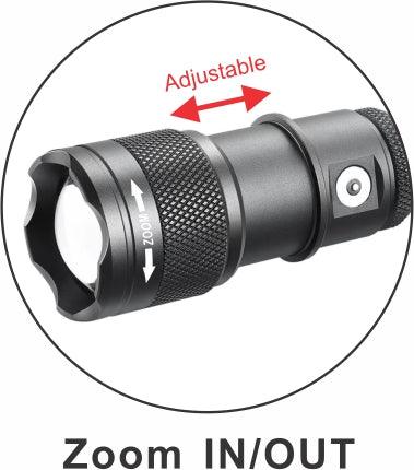 FlexBeam 1200LM Zoom Hunting Flashlight 700M Range