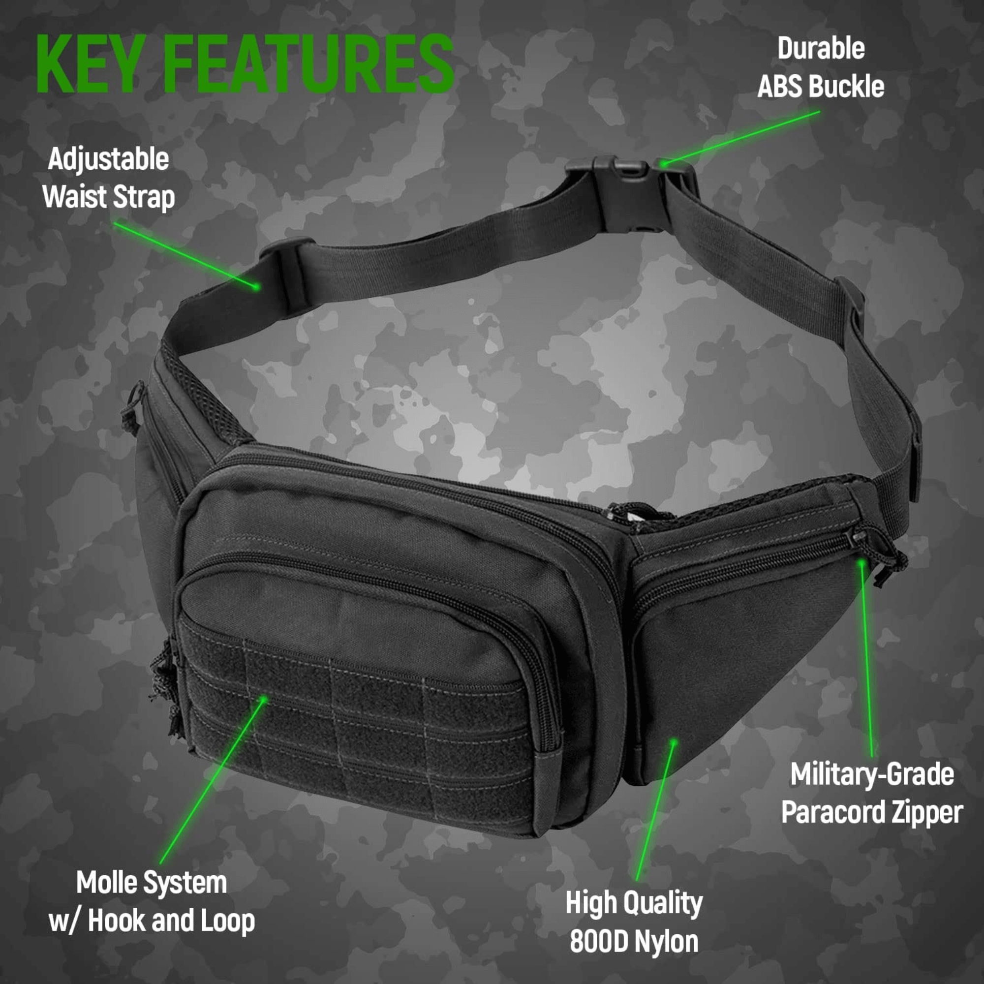 Tactical Waist Bag MOLLE EDC Pouch