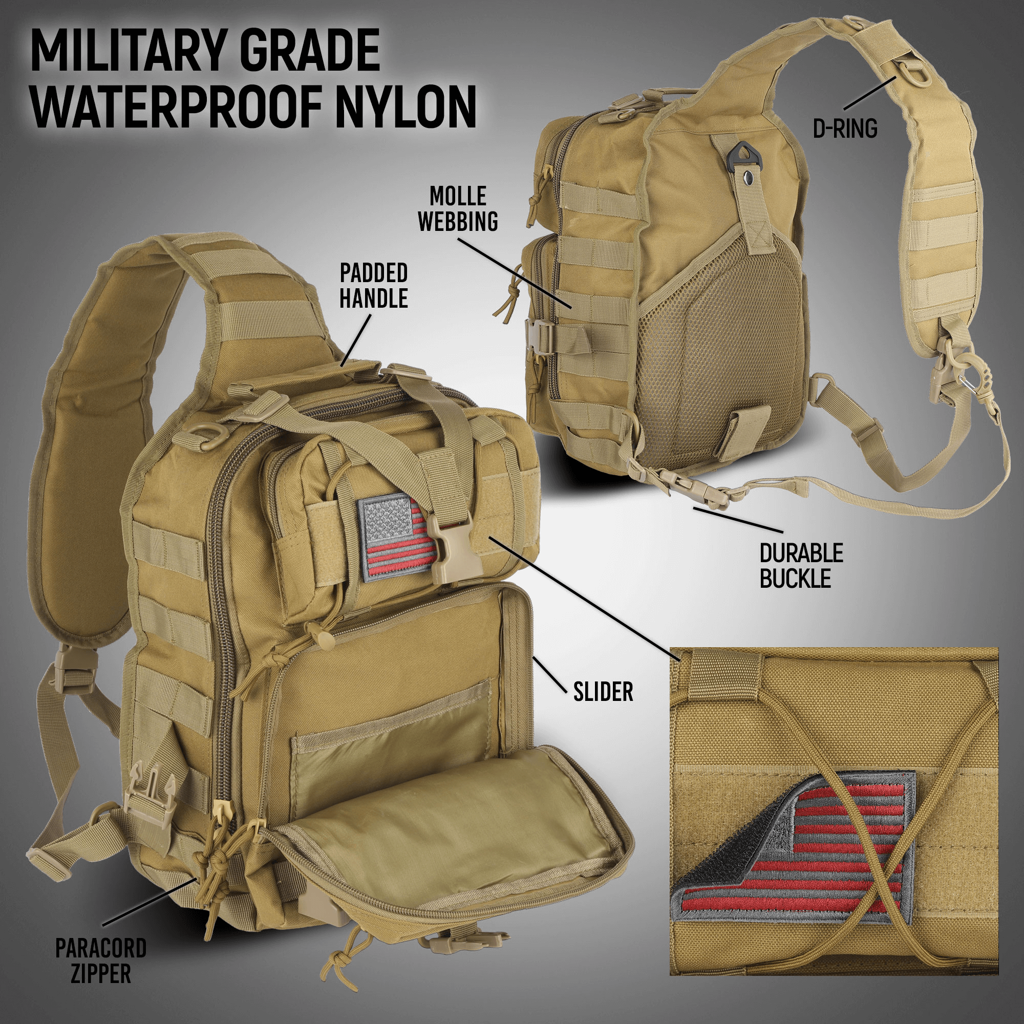 XGear Tactical 14L Range Sling Bag Backpack with Adjustable Strap Jupiter Gear