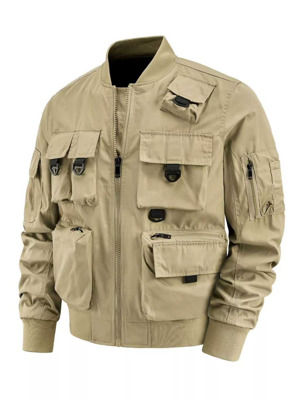 Men's Plus Size Multi-Pocket Tactical Bomber Jacket Simply Love