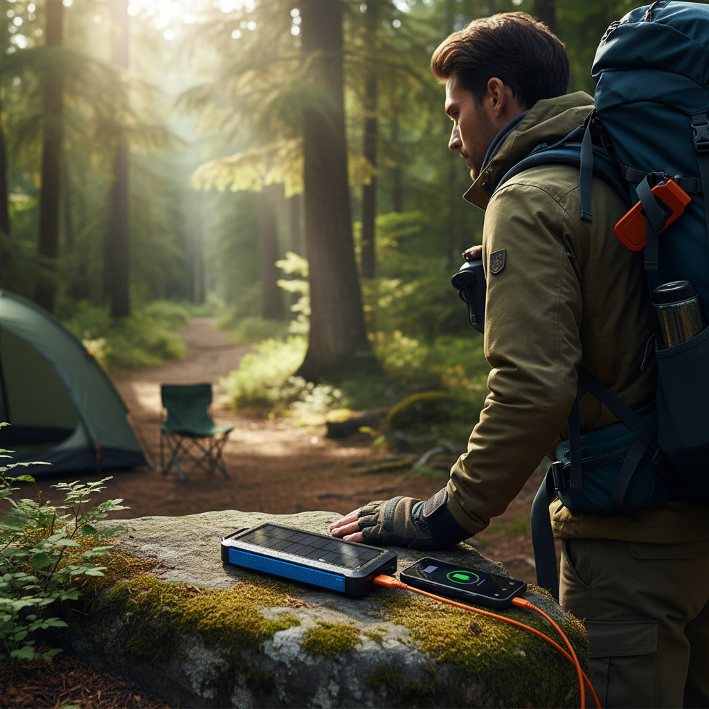 IP65 Waterproof Portable Solar Power Bank Wireless USB-C